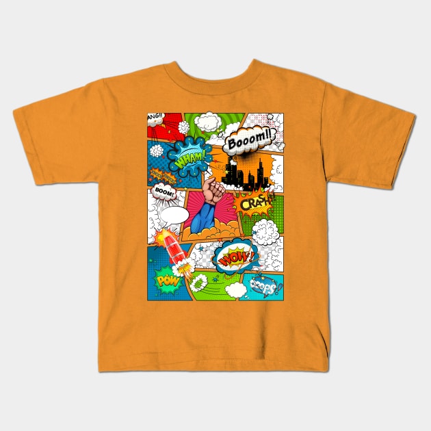 Comics Kids T-Shirt by marcusmattingly